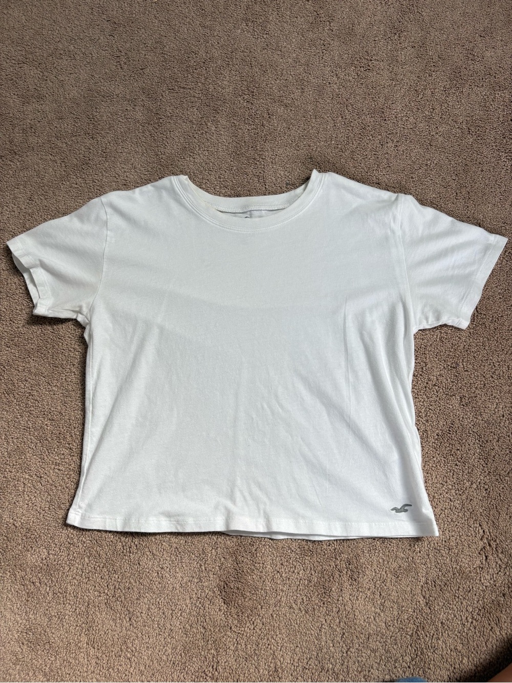 Hollister White Crewneck Tee with Small Logo